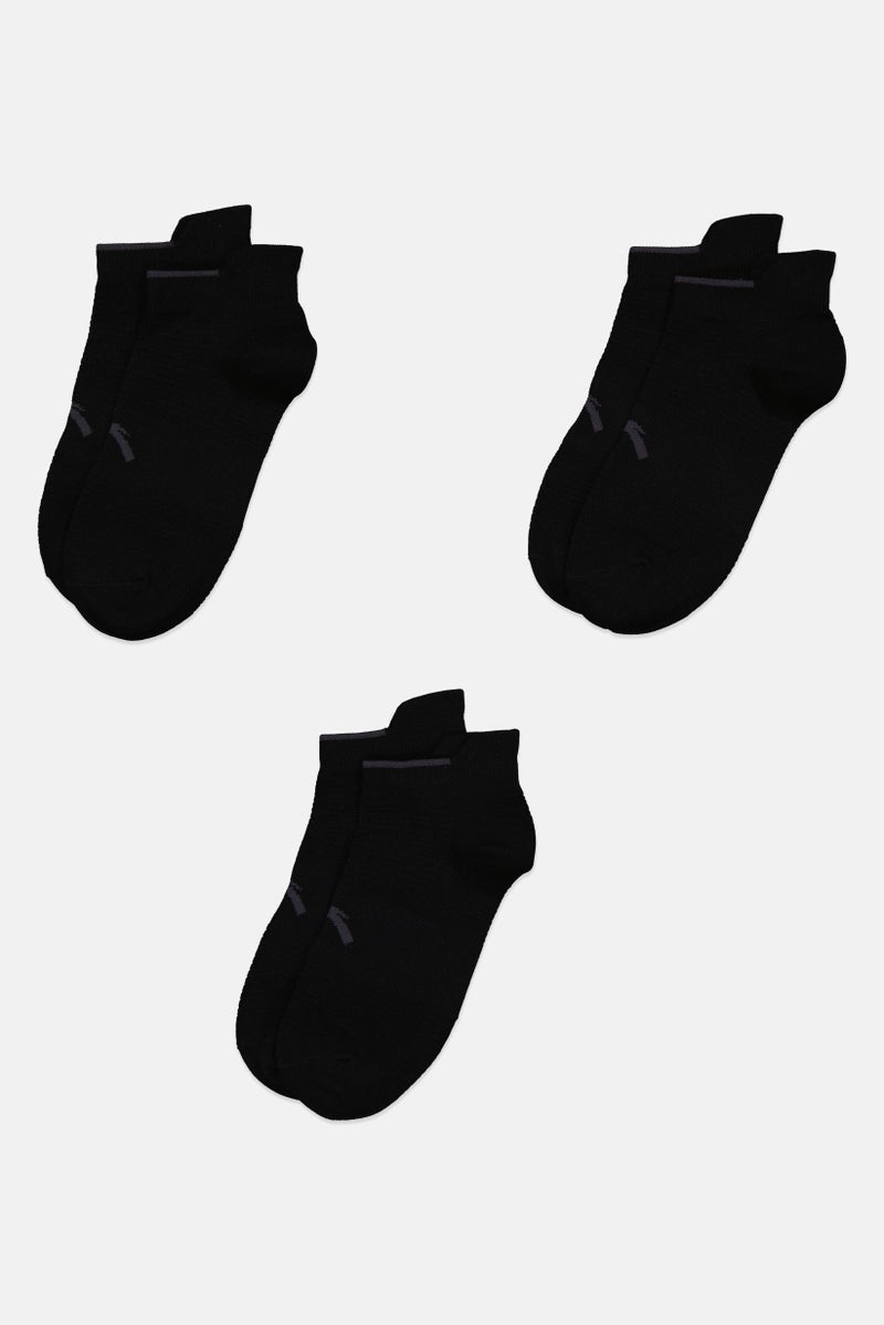 ANTA Kids Boy 3 Pairs Brand Logo Crew Socks, Black - Image 3