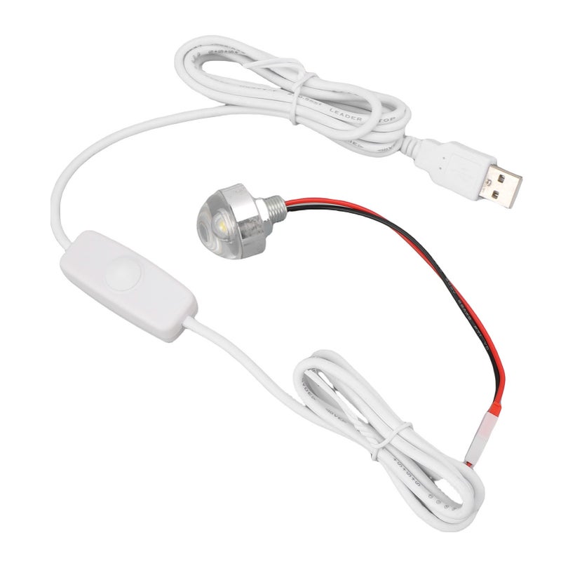 مصباح LED صغير: مصباح USB 5 فولت قابل للاستخدام فور توصيله ومعدل إضاءته قابل للتعديل تدرجياً ومحافظ على العين - مصباح صغير منخفض الحرارة وفير للطاقة لتنفيذ خزائن وعروض مجوهرات وتزيين المنزل الداخلي واستخدام طاولة المكتب - Image 2