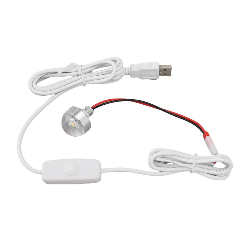 مصباح LED صغير: مصباح USB 5 فولت قابل للاستخدام فور توصيله ومعدل إضاءته قابل للتعديل تدرجياً ومحافظ على العين - مصباح صغير منخفض الحرارة وفير للطاقة لتنفيذ خزائن وعروض مجوهرات وتزيين المنزل الداخلي واستخدام طاولة المكتب - Image 1