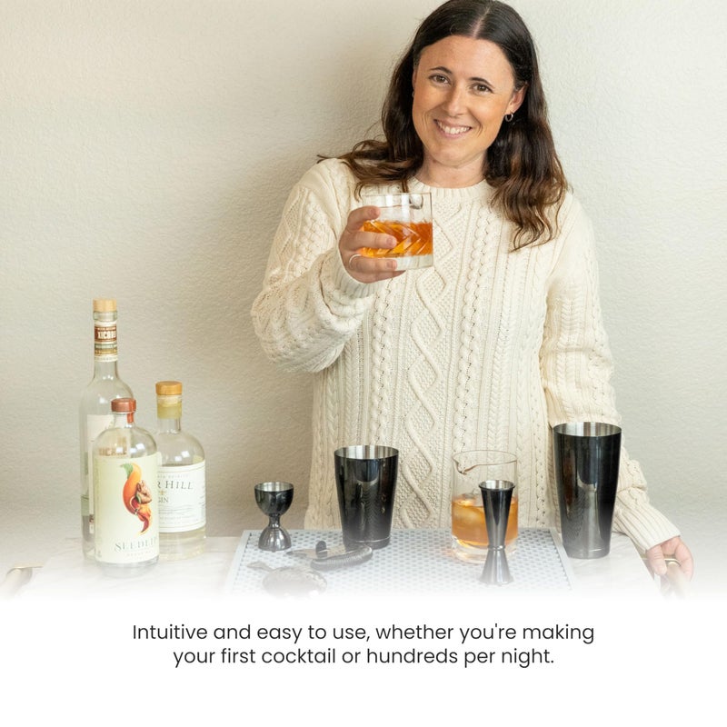 A Bar Above Stainless Steel Julep Strainer, 304 Metal Cocktail Sieve for Spirit-Forward Drinks, Rounded Handle Bartender Tool for Mixing Glasses and Shakers, Professional-Grade Drink Strainer - Image 5