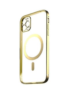 Magnetic Electroplating Frame Magsafe Wireless Charging Case for Apple iPhone 13 Pro Max Gold/Clear Gold/Clear