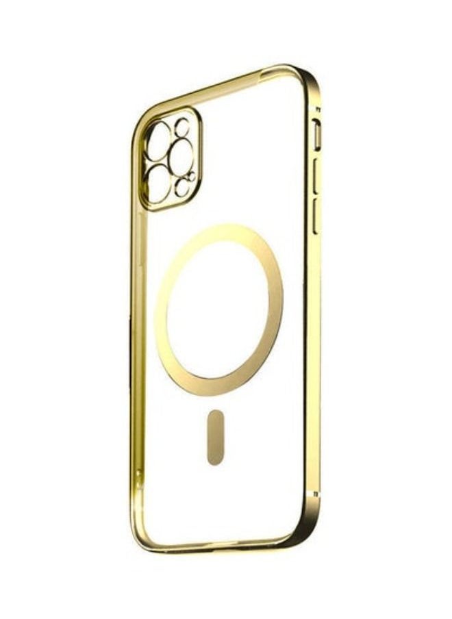 ACLIX - Magnetic Electroplating Frame Magsafe Wireless Charging Case for Apple iPhone 13 Pro Max Gold/Clear Gold/Clear - Image 1