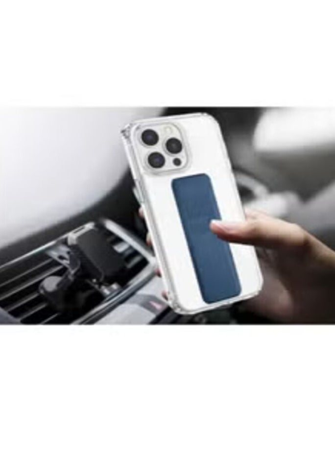 Generic - Apple iPhone 15 Pro Protective Case with Built-in Magnetic Grip Clear/Blue - Image 1
