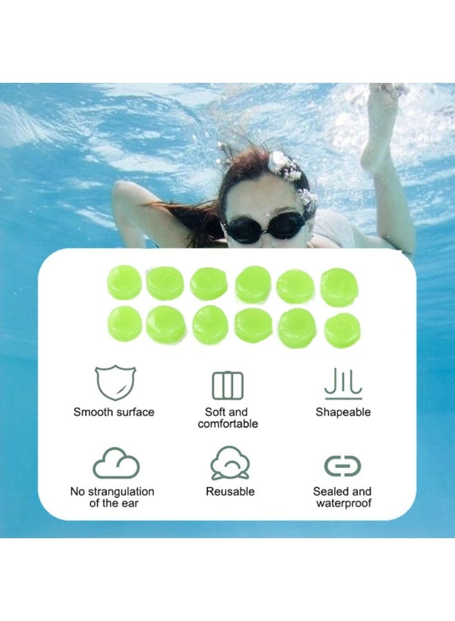 DIOTTI 36 PCS Reusable Moldable Silicone Ear Plugs, Noise Cancelling & Waterproof Earplugs for Sleeping, Swimming, Travel, Snoring, Concerts (Blue, Green, Transparent) - Image 3