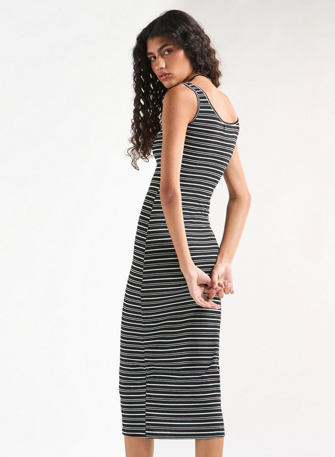 Splash FAV Striped Bodycon Dress - Image 3