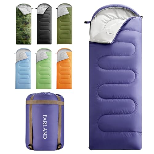 FARLAND Sleeping Bags 30℉ for Adults Teens Kids with Compression Sack Portable and Lightweight for 3-4 Season Camping, Hiking,Waterproof, Backpacking and Outdoors - Image 1