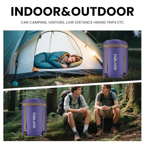 FARLAND Sleeping Bags 30℉ for Adults Teens Kids with Compression Sack Portable and Lightweight for 3-4 Season Camping, Hiking,Waterproof, Backpacking and Outdoors - Image 5