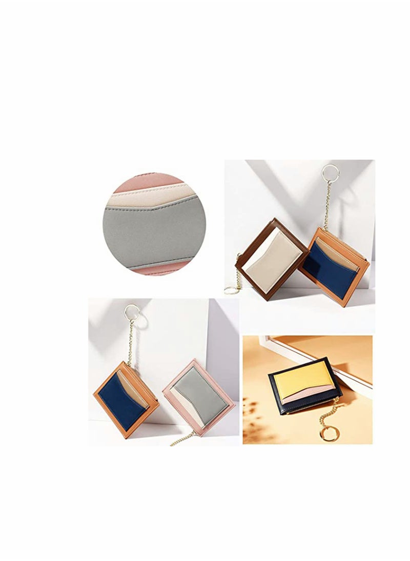 SYOSI - Small Purses for Women, Blocking Wallet Large Capacity, Short Mini Wallet Card Holder, Short Leather Wallet Purse with Zipper Pocket, Womens Purse with Card Slots (Blue) - Image 1