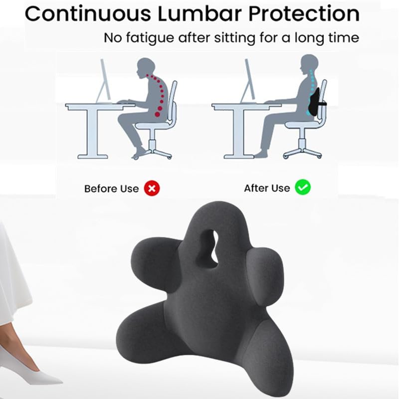 Sothuba Lumbar Support Pillow for Office Chair, Back Pillow Lumbar Support for Car, Chair, Sofa - Improve Lower Back Pain Relief & Sitting Posture, Memory Foam Back Cushion for Long Sitting (Pink) - Image 2