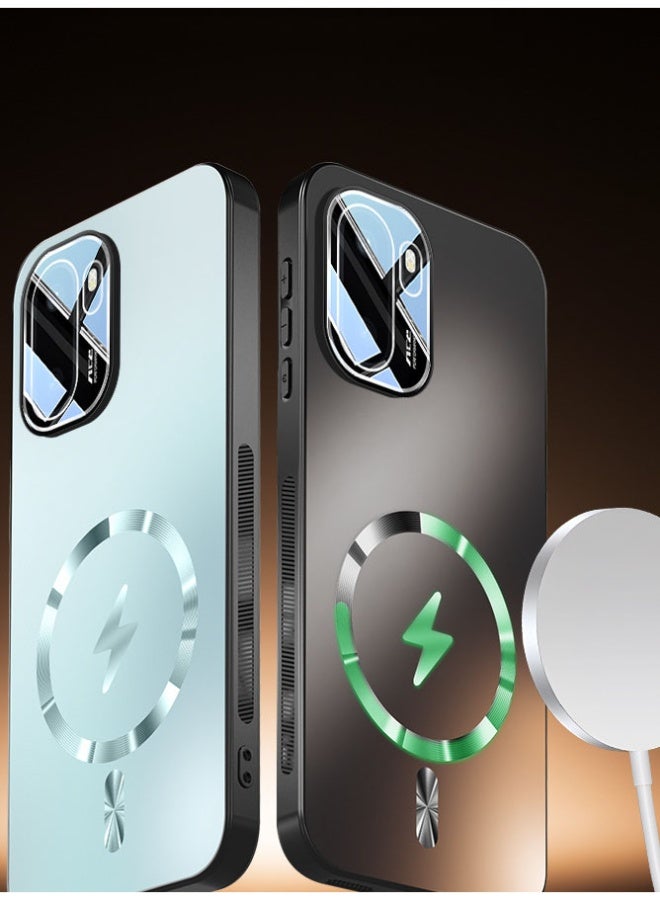 general Magnetic Case for OnePlus Ace 6, Satin Back Supports Wireless Charging with Lens Film, Cover with Slim Anti-Fingerprint Military Shockproof - Image 2