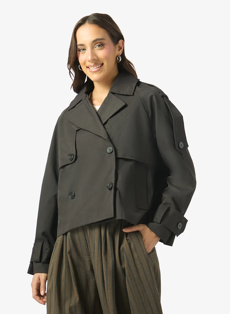 Oversize Cropped Trench Jacket