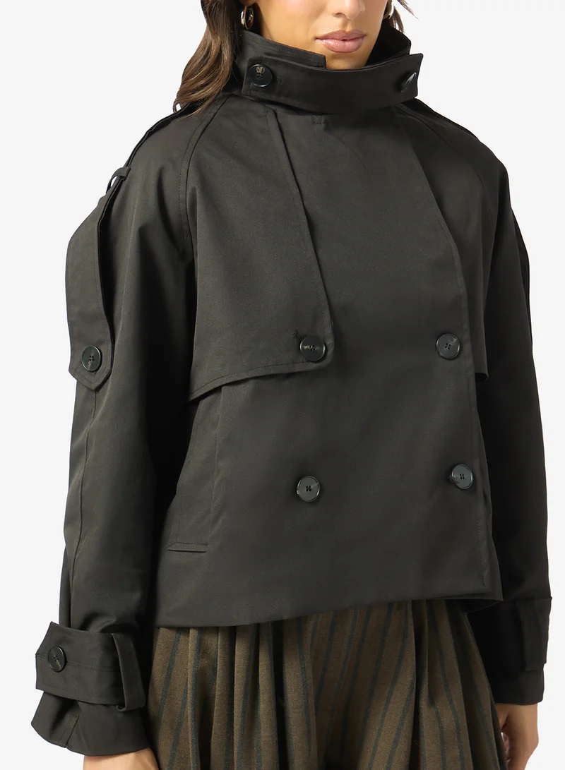 Ginger  Oversize Cropped Trench Jacket for Women | Best Price UAE