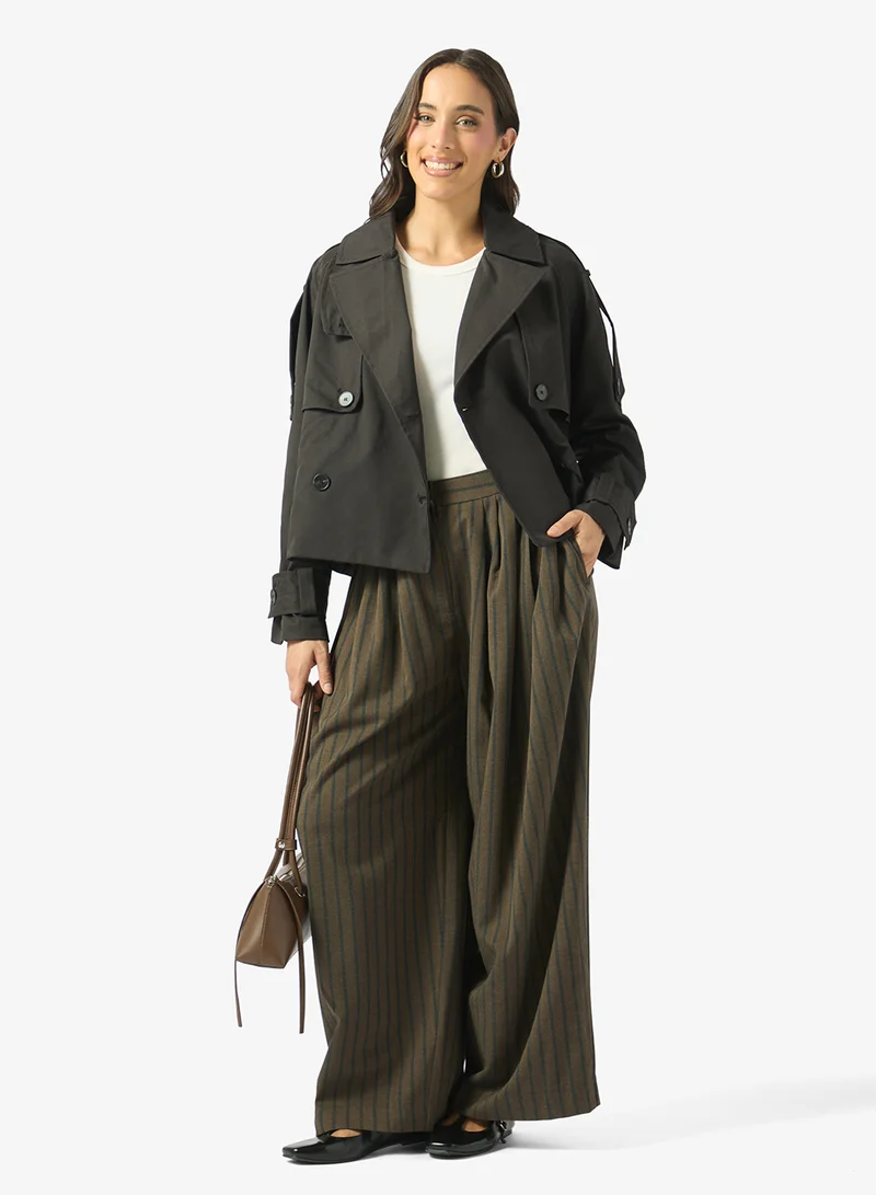 Ginger  Oversize Cropped Trench Jacket for Women | Best Price UAE