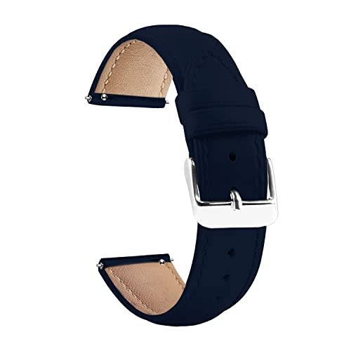 ACM Watch Strap Leather Belt 22mm compatible with Fastrack Limitless Fs1 Smartwatch Casual Classic Band Blue - Image 1