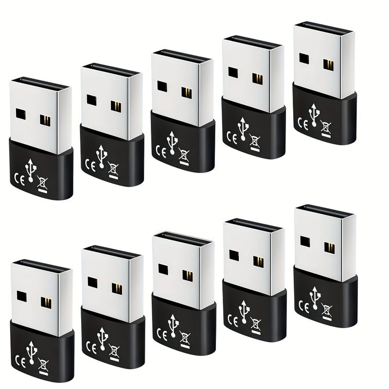 USB A to USB C Adapter for iPhone 15 16 Type C Female to Type A Male Charger Adapter Compatible with Apple Watch Ultra Iwatch 8 7 iPhone 14 13 Pro Plus Max Airpods iPad 9 10 Air 5 Mini 6 Samsung Red 10 Pcs - Image 2