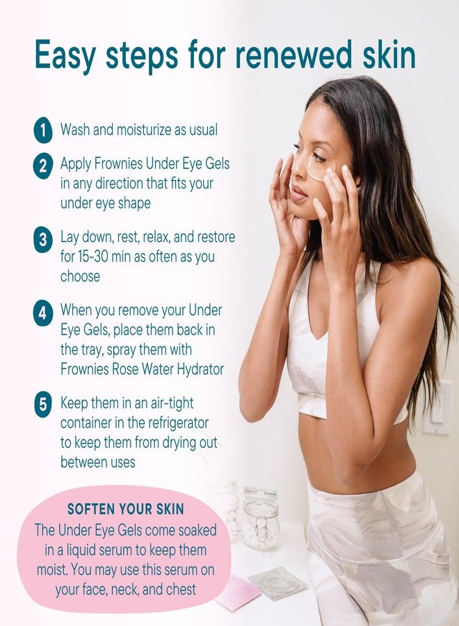 Frownies Under Eye Gel Patches for Puffy Eyes - Dark Circles with Cactus Collagen - Reusable, 6 Pack - Image 4