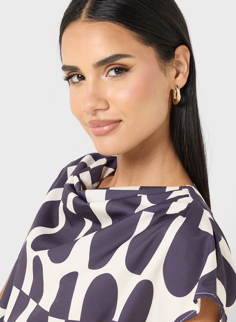 Ginger Monochrome Mock Neck Blouse - Image 3