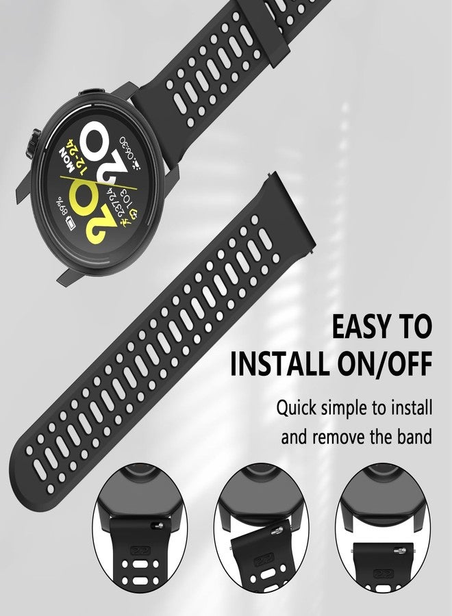 MYSNBKN 22mm Watch Starp for Coros Pace 3/ Apex 46mm/ Apex 2Pro/ Apex Pro Watch Strap, Replacement Strap Soft Silicone for Coros, 22MM - Image 3