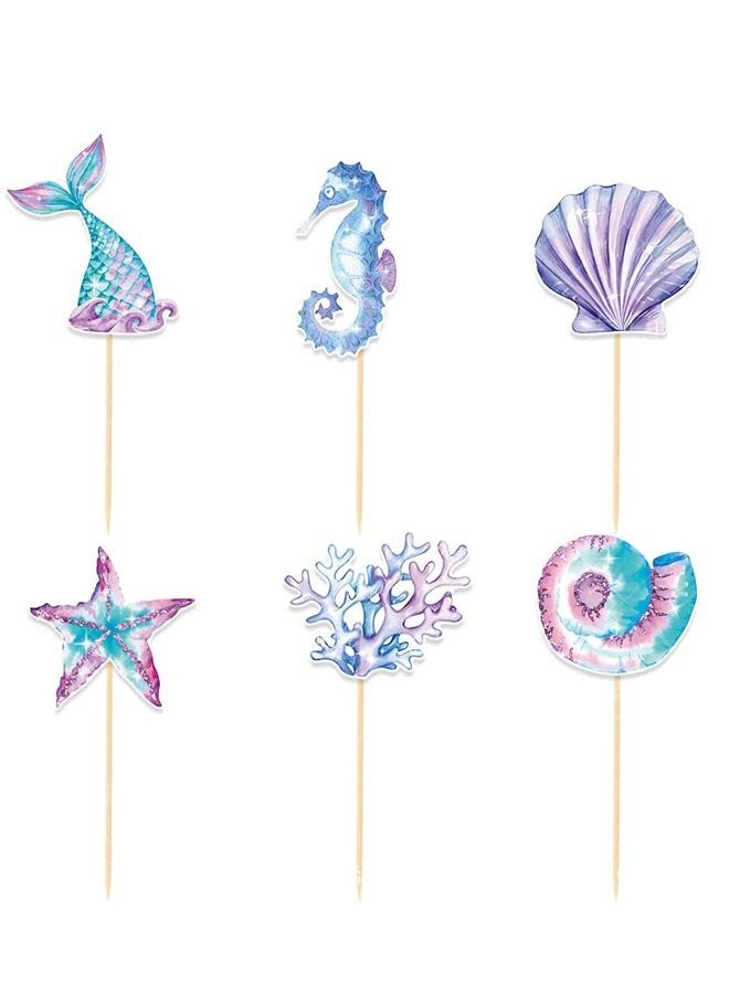 Mermaid Birthday Banner Party Decoration Supplies Set Undersea Cartoon Theme Cake Insert Plaque