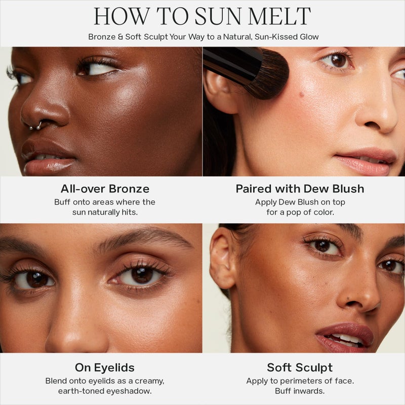 Saie Sun Melt Cream Bronzer - Buildable Balm Face Bronzer for Effortless Sculpting - Cream Contour Enriched with Vitamin C, Nourishing Skincare Ingredients & a Natural Finish - Light Bronze (1 oz) - Image 3