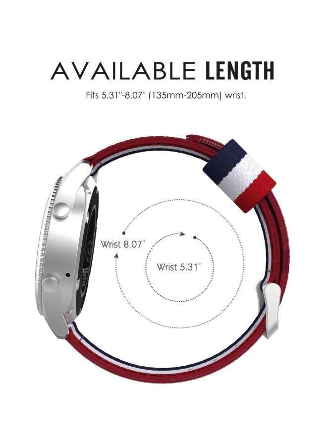 NIBEMINENT Replacement Band For Samsung Gear S3 Frontier/Classic/Moto 360 2nd Gen 46mm/Garmin Vivomove Blue/White/Red - Image 5