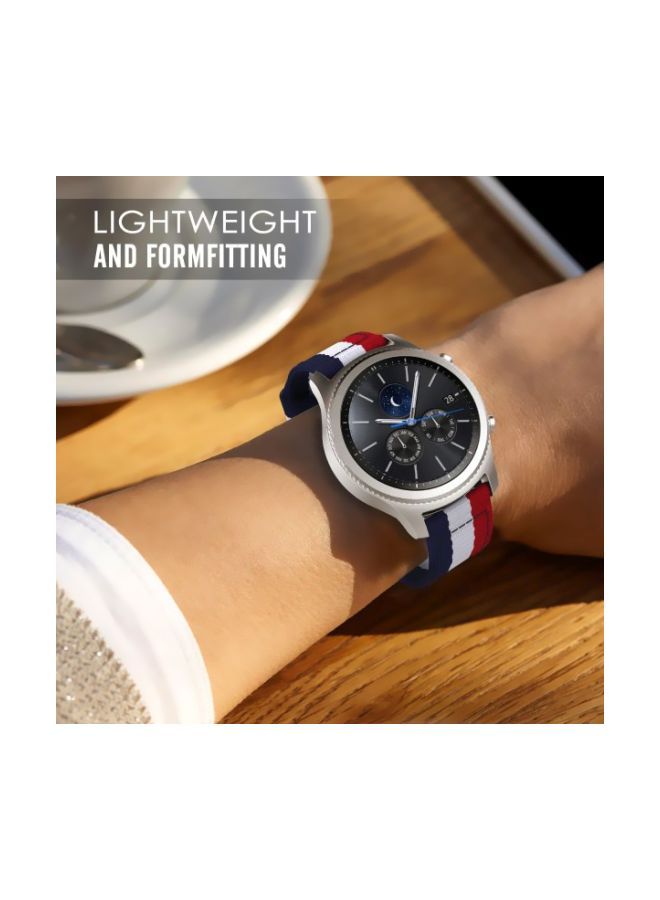 NIBEMINENT Replacement Band For Samsung Gear S3 Frontier/Classic/Moto 360 2nd Gen 46mm/Garmin Vivomove Blue/White/Red - Image 4