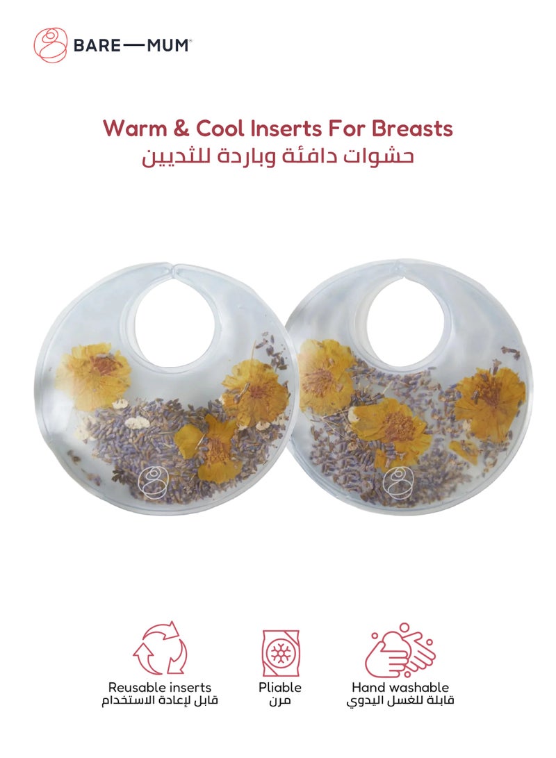 BARE-MUM Warm & Cool Inserts for Breasts | Reusable Heat & Cold Therapy | Soothing Relief for Breastfeeding | TGA Certified | BPA & Phthalates Free | Soft & Flexible Design | 10x15 cm - Image 1