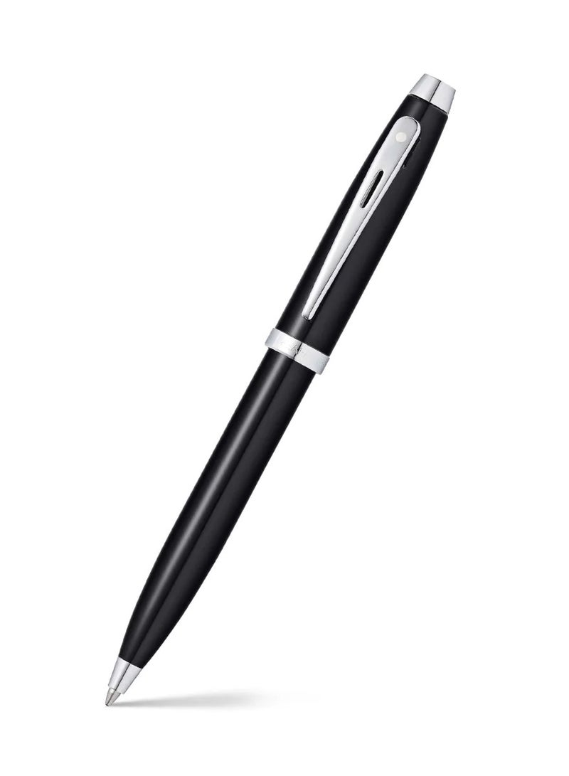 Sheaffer® 100 Glossy Black Ballpoint Pen With Chrome Trims - Image 1