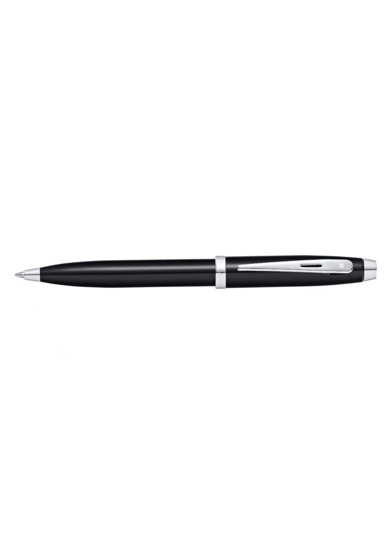 Sheaffer® 100 Glossy Black Ballpoint Pen With Chrome Trims - Image 2