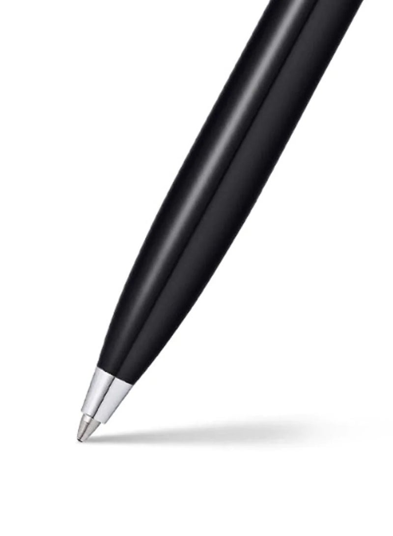 Sheaffer® 100 Glossy Black Ballpoint Pen With Chrome Trims - Image 3