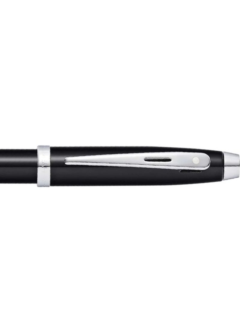 Sheaffer® 100 Glossy Black Ballpoint Pen With Chrome Trims - Image 4