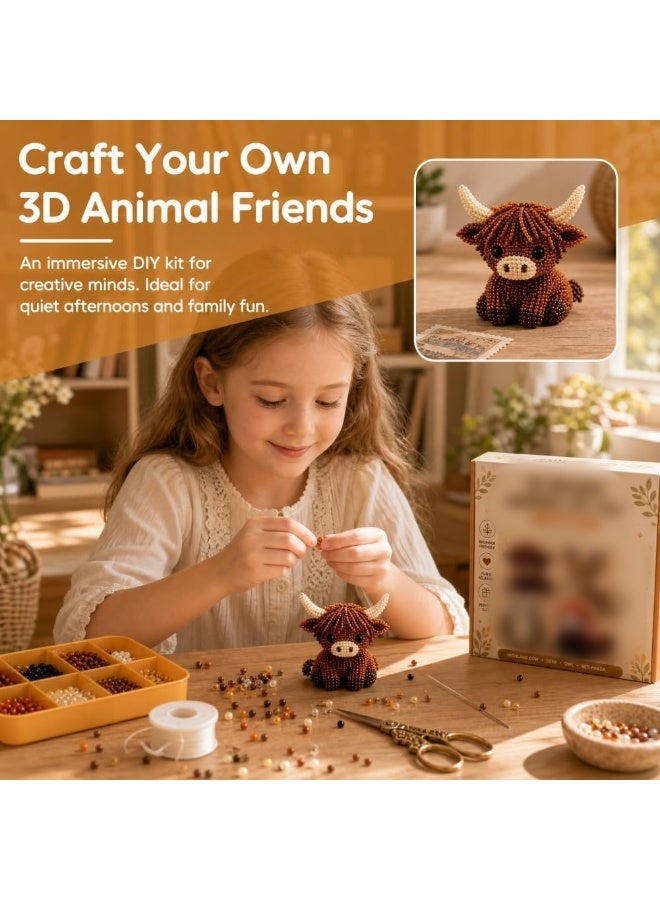Tiny 3D Beaded Animal DIY Kit, New Petite 3D Beaded Animal Craft Kit, Handmade Beading Embroidery Set with Colorful Beads u0026 Instructions, Creative Arts u0026 Crafts Gift for Adults u0026 Beginners - Image 2