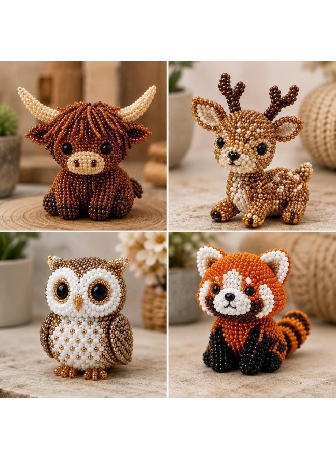 Tiny 3D Beaded Animal DIY Kit, New Petite 3D Beaded Animal Craft Kit, Handmade Beading Embroidery Set with Colorful Beads u0026 Instructions, Creative Arts u0026 Crafts Gift for Adults u0026 Beginners - Image 4