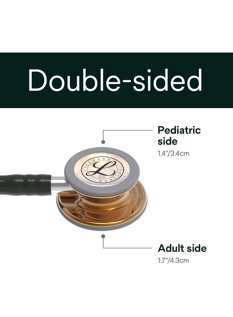 3M Littmann Classic III Limited Edition Stethoscope 5646 High Polish Copper Chestpiece Black Tube 27 Inch Professional Diagnostic Stethoscope - Image 3