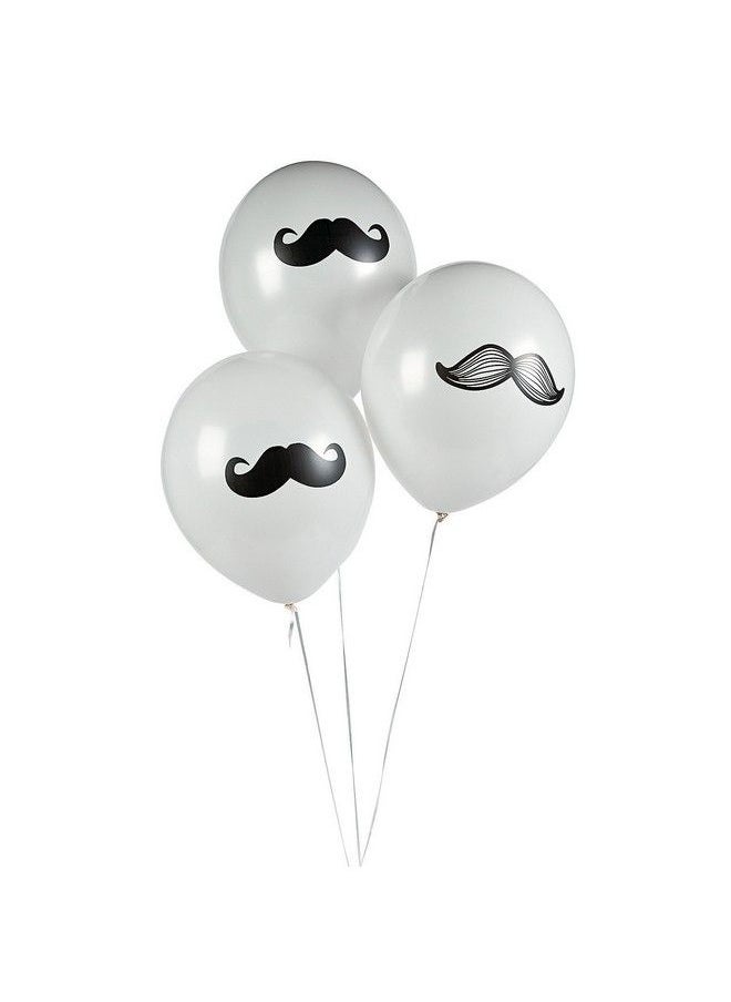 Fun Express Mustache Latex Balloons (12 Pack) Birthday Party Decorations  - Image 1