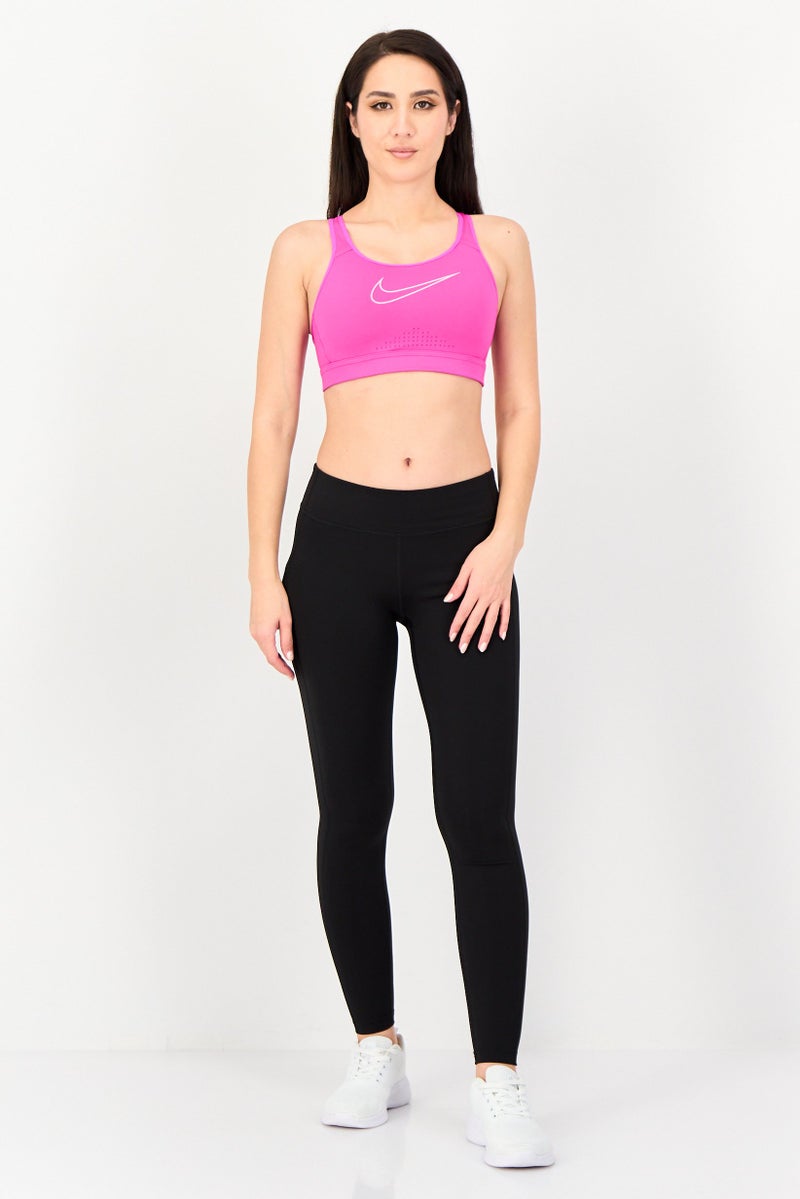 Nike Women Brand Logo Non Padded Sports Bra, Fuchsia - Image 4