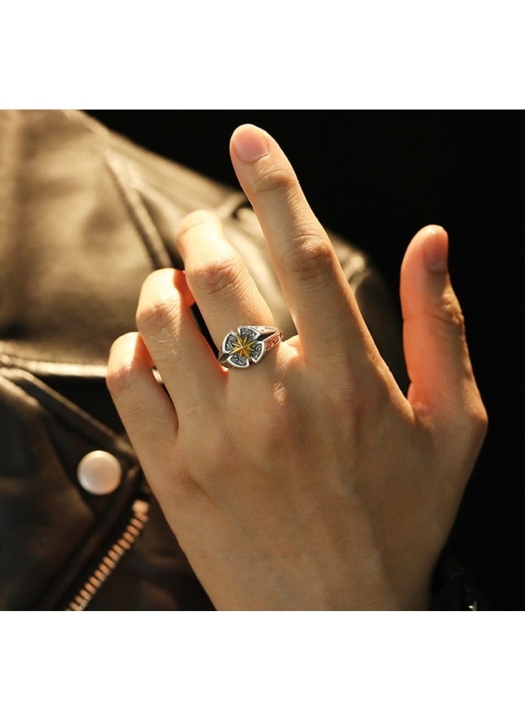 Men Adjustable Ring Sliver S925 Ring Elegant Unique Retro Sliver  Non-Fading Open Ring - Image 3