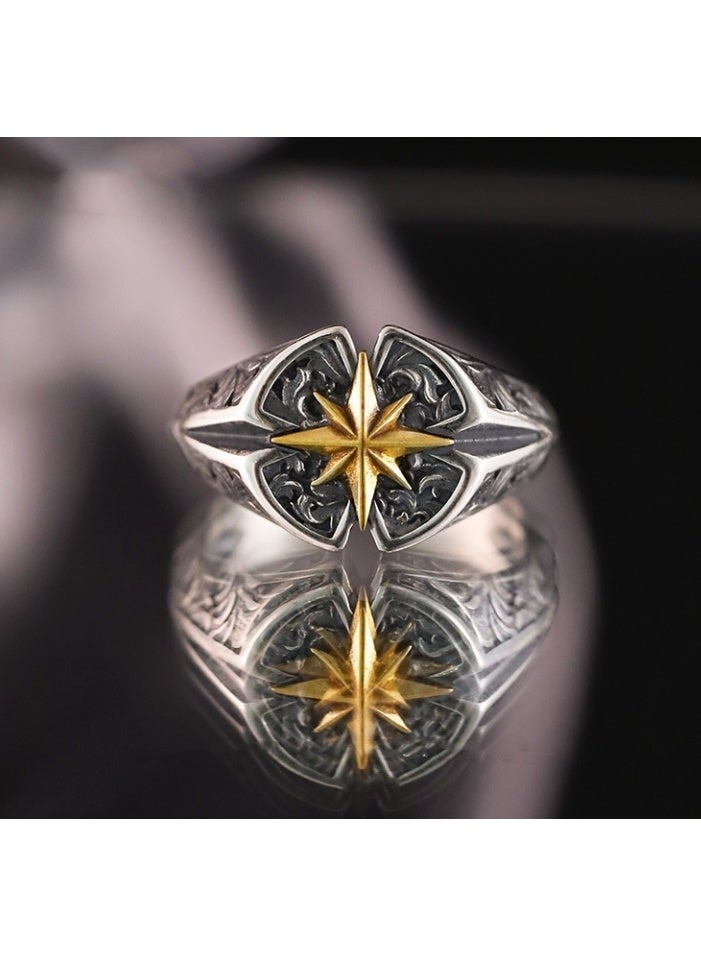 Men Adjustable Ring Sliver S925 Ring Elegant Unique Retro Sliver  Non-Fading Open Ring - Image 2