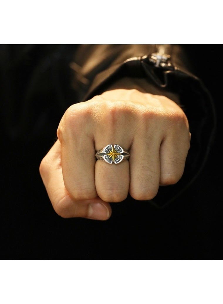 Men Adjustable Ring Sliver S925 Ring Elegant Unique Retro Sliver  Non-Fading Open Ring - Image 4