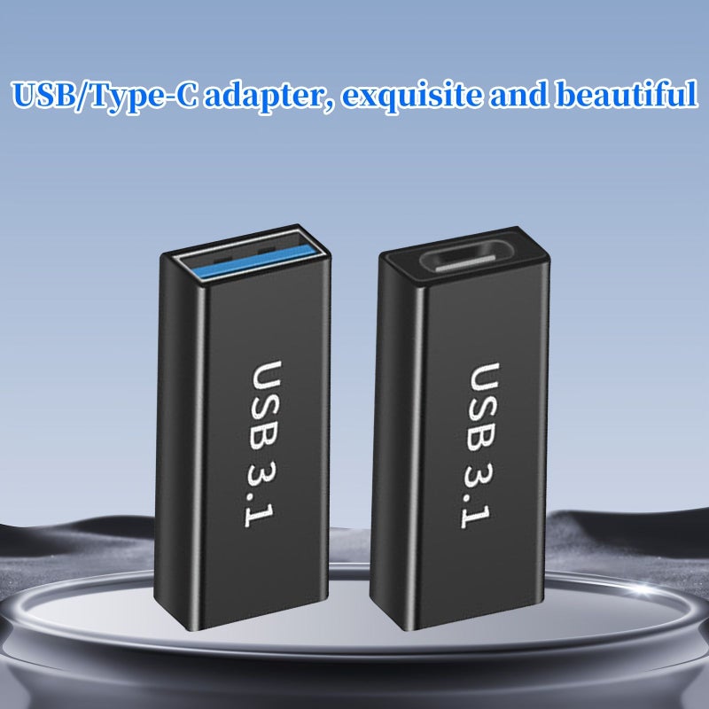 USB 3 1A Female To USB C Female Adapter 2 Pack Straight Through Charging Data Adapter - Image 5
