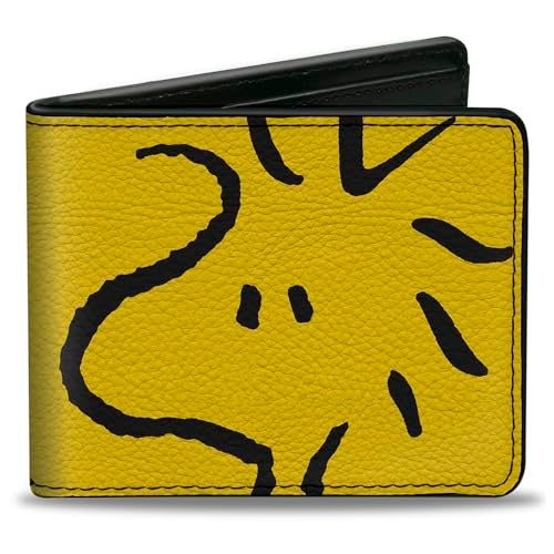 Buckle Down Peanuts Worldwide LLC Wallet Bifold Peanuts Woodstock Face Yellow Black Vegan Leather - Image 1