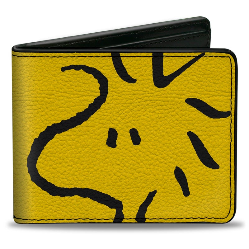 Buckle Down Peanuts Worldwide LLC Wallet Bifold Peanuts Woodstock Face Yellow Black Vegan Leather - Image 2