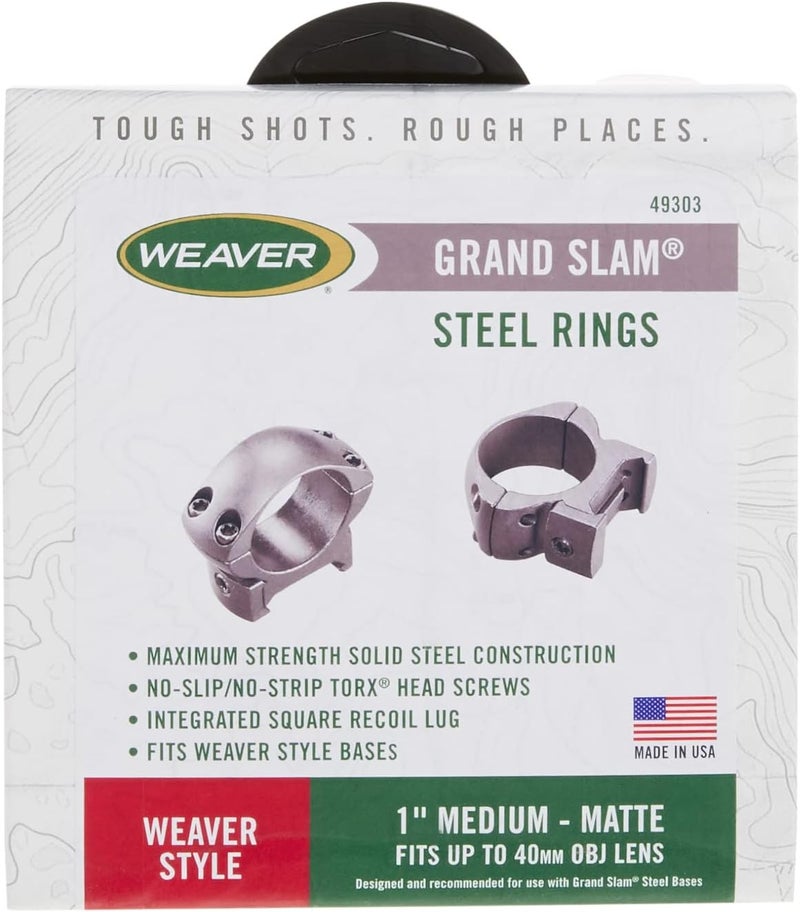 Weaver Grand Slam Rings_for 1-inch Optic_TopMount_Hunter Riflescope Rings - Image 2