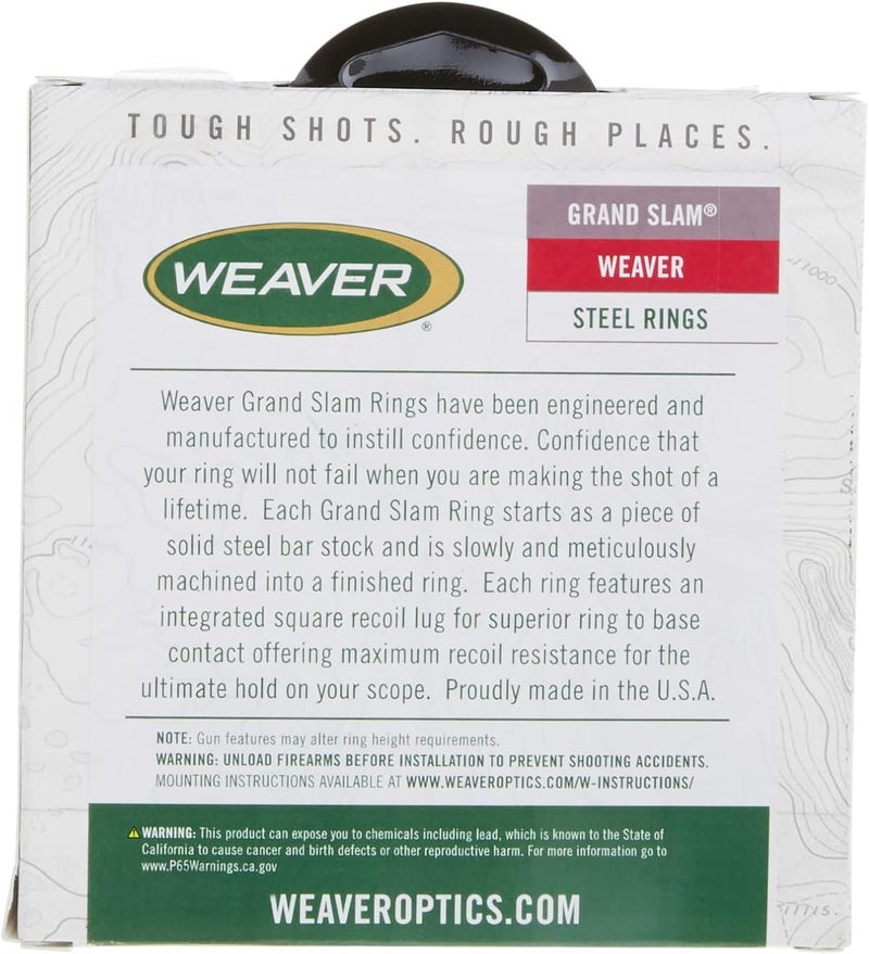 Weaver Grand Slam Rings_for 1-inch Optic_TopMount_Hunter Riflescope Rings - Image 3