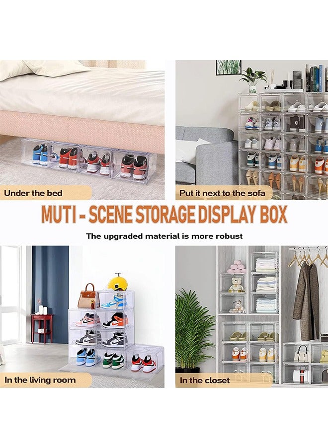  CityRiya-Long أحذية تخزين مربع من البلاستيك الشفاف يمكن مكدسة تخزين الأحذية خزانة الأحذية الرياضية تخزين مربع مع غطاء الأحذية تخزين الحاويات مدخل خزانة شفافة تخزين الأحذية مربع - Image 5