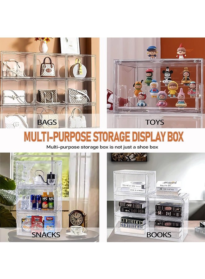  CityRiya-Long أحذية تخزين مربع من البلاستيك الشفاف يمكن مكدسة تخزين الأحذية خزانة الأحذية الرياضية تخزين مربع مع غطاء الأحذية تخزين الحاويات مدخل خزانة شفافة تخزين الأحذية مربع - Image 4