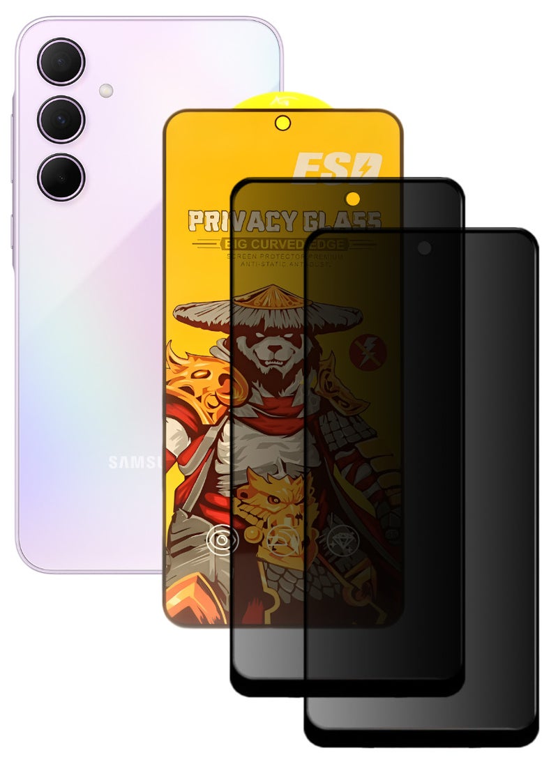 ESD 2 Pieces Tempered Dustproof Privacy Glass Screen Protector Compatible For Samsung Galaxy A35 5G - Image 1