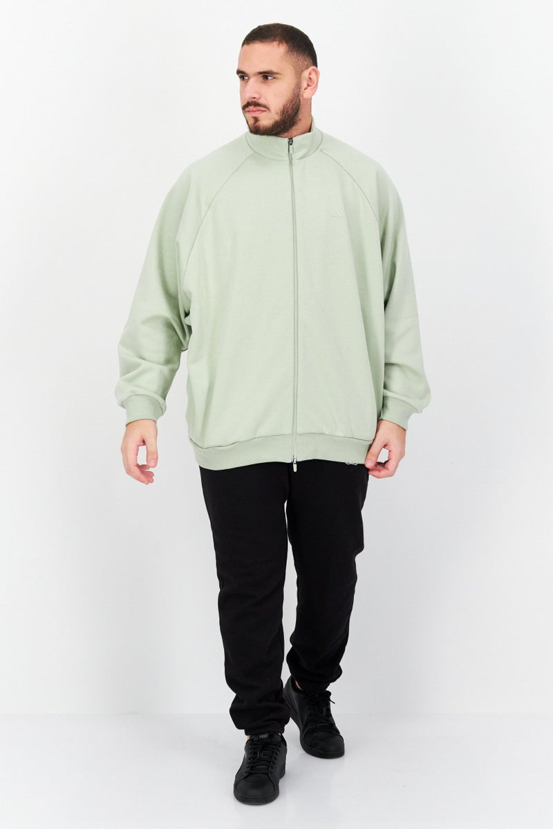 Adidas جاكيت رياضي للرجال بأكمام طويلة مناسب للخارج، أخضر فاتح - Image 2