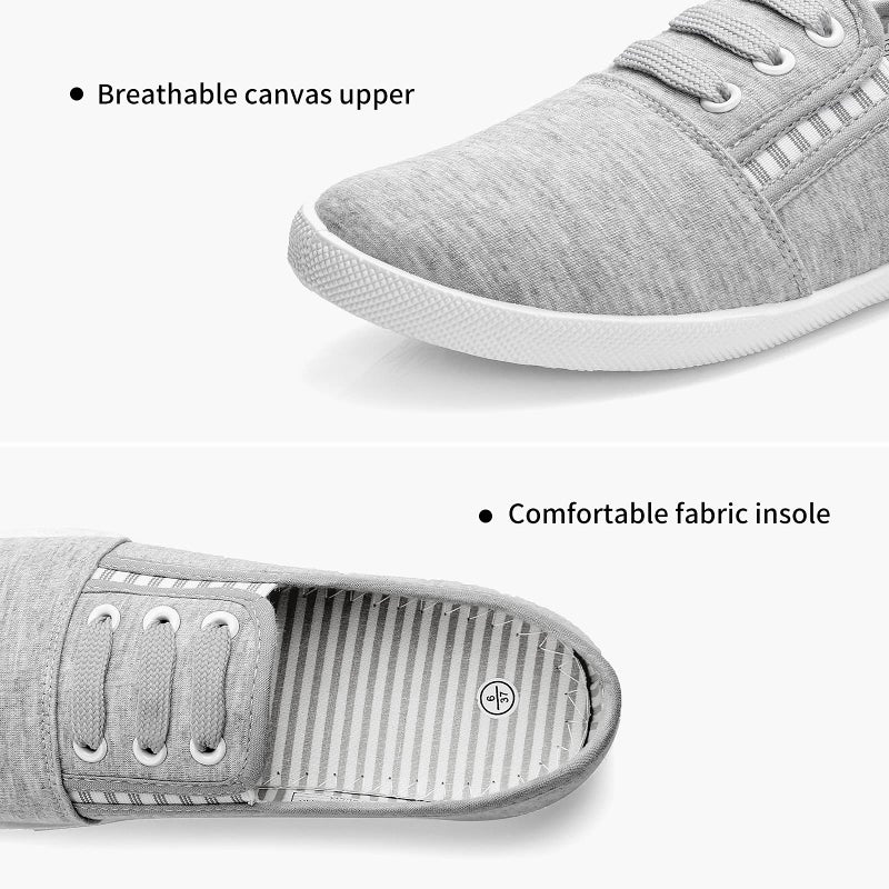 Shupua Womens Slip On Sneakers Canvas Shoes for Women Slip on Shoes Casual Tennis Shoes (Grey.us9) - Image 4