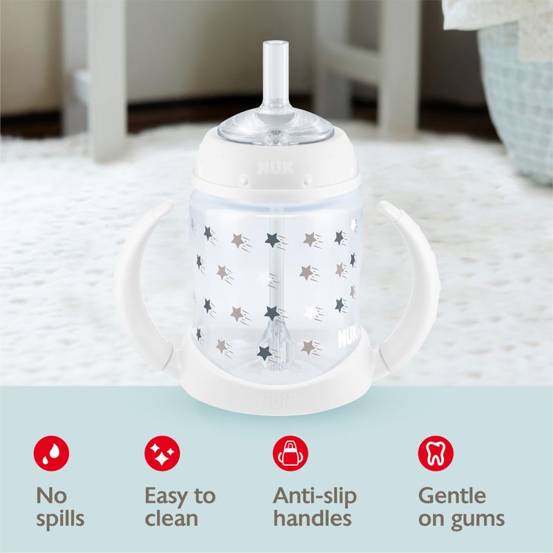 NUK Learner Straw Cup, 5oz, 2-Pack - Toddler Sippy Cup with Soft Straw for Easy Drinking, Suitable for Ages 6 Months and Up, Timeless Collection - Image 4